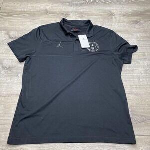 Jordan Polo Shirt Mens XL Black Dri-FIT Jumpman Invitational Charlotte
